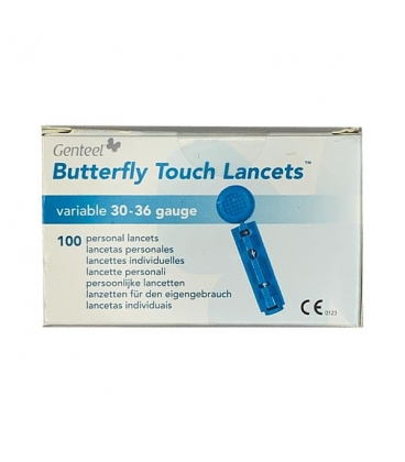 Lancetas de Genteel Butterfly Touch - 100 unidades