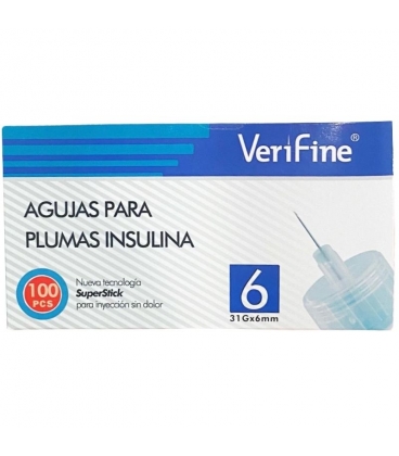 Agujas para Plumas de Insulina Verifine - 31Gx6mm