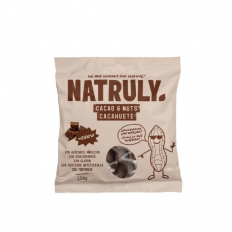 Natruly - Cacahuete recubierto de chocolate negro