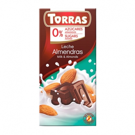 Chocolates Torras - Chocolate con Leche y almendras sin azúcar